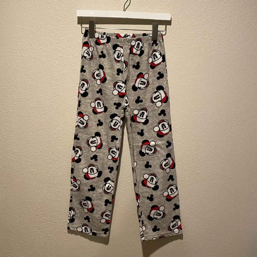 Disney Mickey Mouse Christmas pajamas size 10 unisex Santa hat